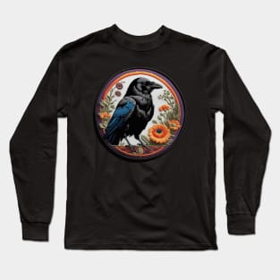 Nouveau Crow Embroidered Patch Long Sleeve T-Shirt